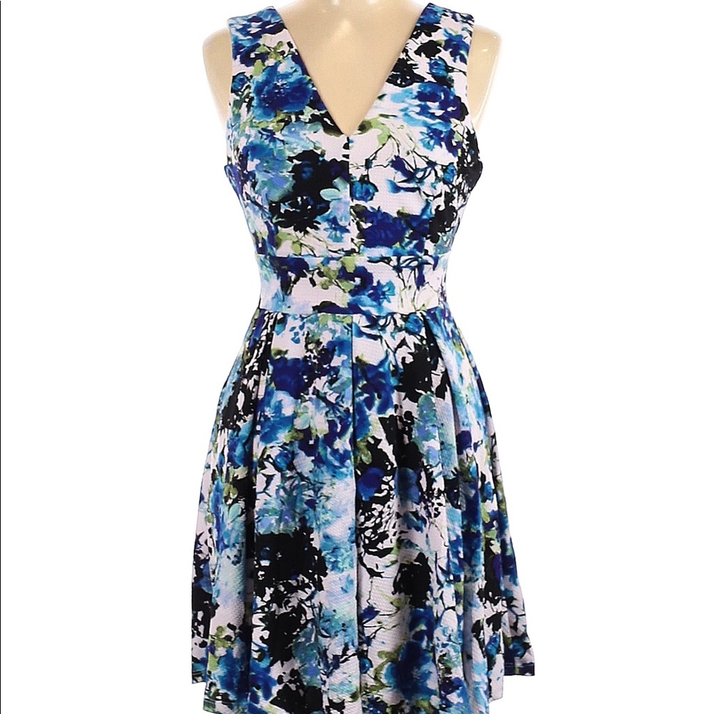 Fit and Flare Textured Floral Dress